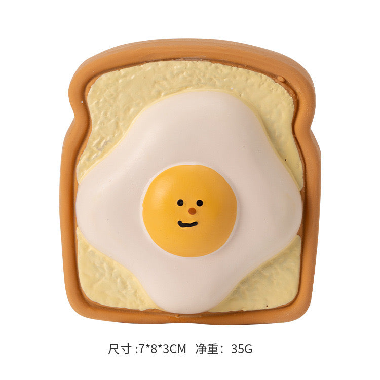 Egg Toast Squeaky Dog Toy